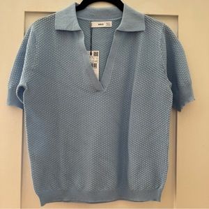 NWT Mango Short Sleeve Collared Polo Top